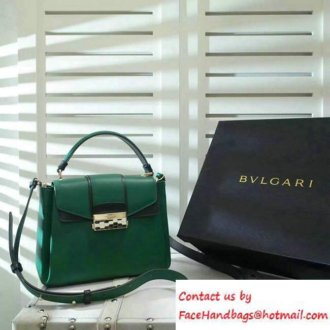 Bvlgari Serpenti Viper Top Handle Bag Green 2016