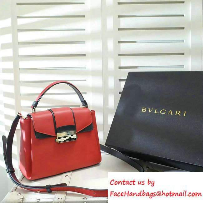 Bvlgari Serpenti Viper Top Handle Bag Red 2016