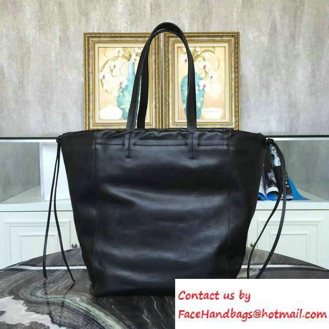 Celine Smooth Calfskin Vertical Coulisse Shoulder Bag Black 2016