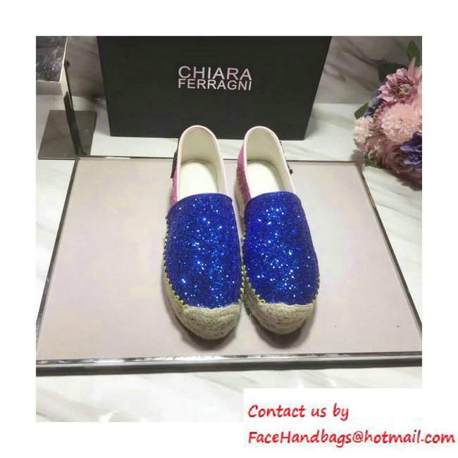 Chiara Ferragni Women's Natalie Glitter Espadrilles Blue/Pink