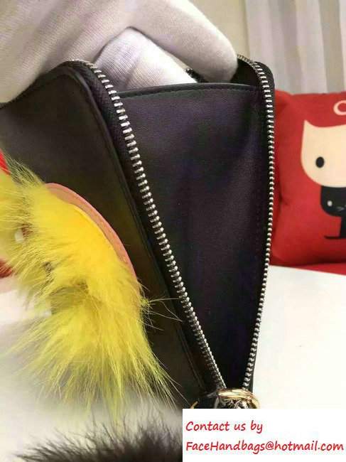 Fendi Inserts and Fox-Fur Monster Flat Clutch Bag Pre-fall 2016