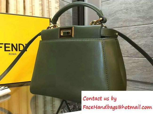 Fendi Mini Peekaboo Bag Army Green 2016