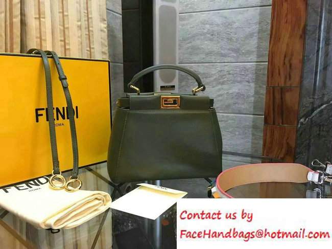 Fendi Mini Peekaboo Bag Army Green 2016