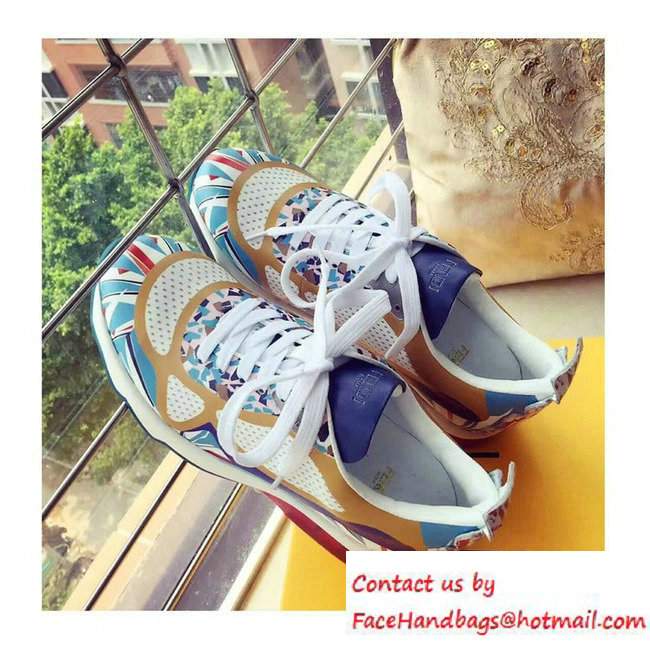 Fendi Multicolor Granite Print Sneakers White 2016