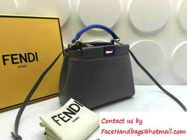 Fendi Peekaboo Mini Bag Gray/Blue 2016