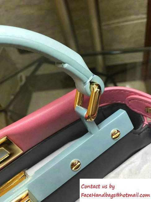 Fendi Peekaboo Mini Bag Pink/Cyan 2016