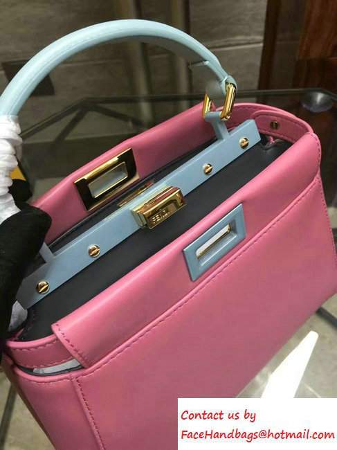 Fendi Peekaboo Mini Bag Pink/Cyan 2016