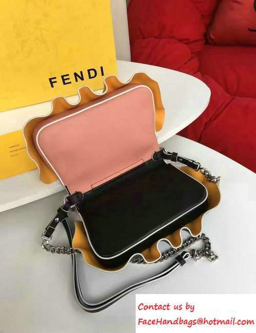 Fendi Wavy Double Micro Baguette Bag Pink/Black 2016