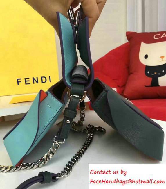 Fendi Wavy Double Micro Baguette Bag Turquoise/Dark Green 2016