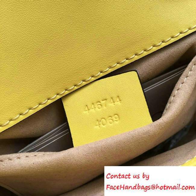 Gucci GG Marmont Matelasse Chevron Mini Chain Shoulder Bag 446744 Yellow 2016