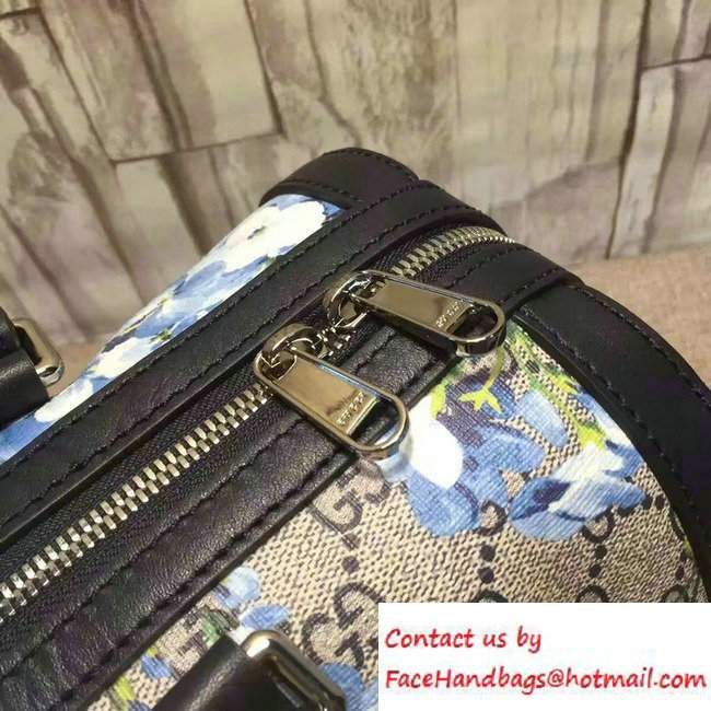 Gucci GG Supreme Canvas Small Duffle Bag 406379 Blue Blooms 2016