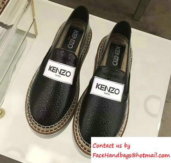 KENZO Logo Printed Espadrille Black 2016