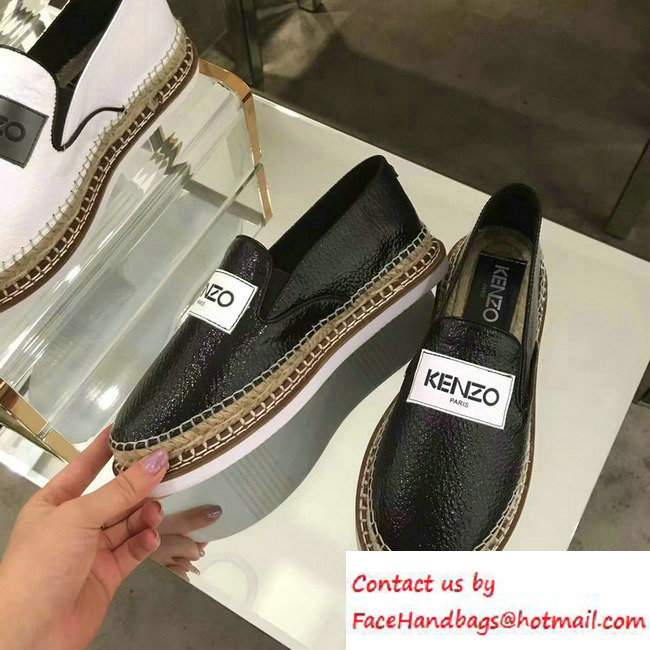 KENZO Logo Printed Espadrille Black 2016