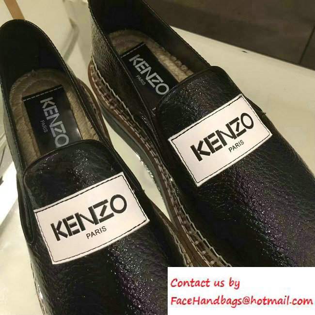 KENZO Logo Printed Espadrille Black 2016