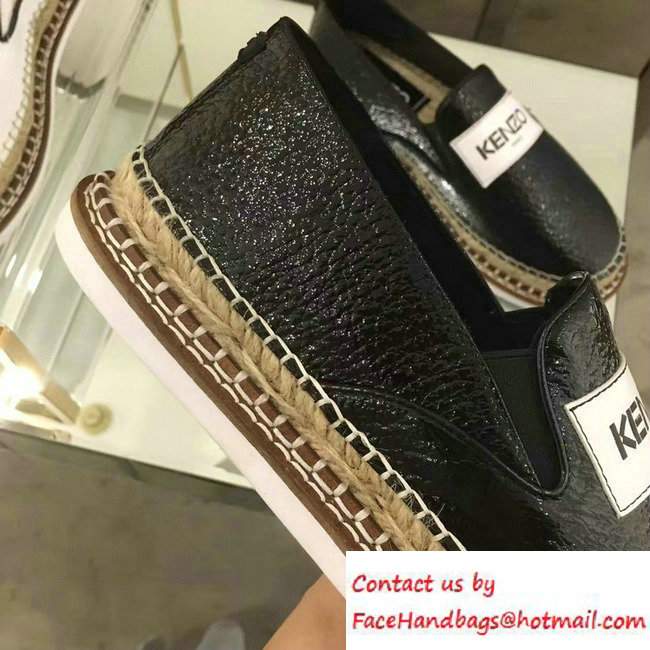 KENZO Logo Printed Espadrille Black 2016