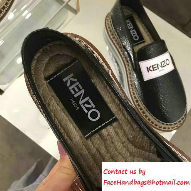 KENZO Logo Printed Espadrille Black 2016