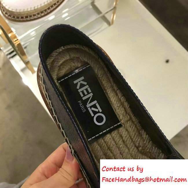 KENZO Logo Printed Espadrille Blue 2016