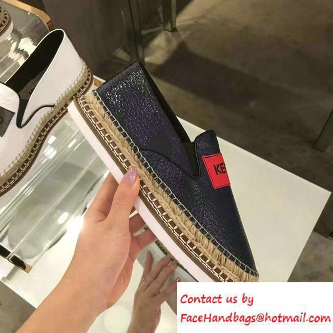 KENZO Logo Printed Espadrille Blue 2016