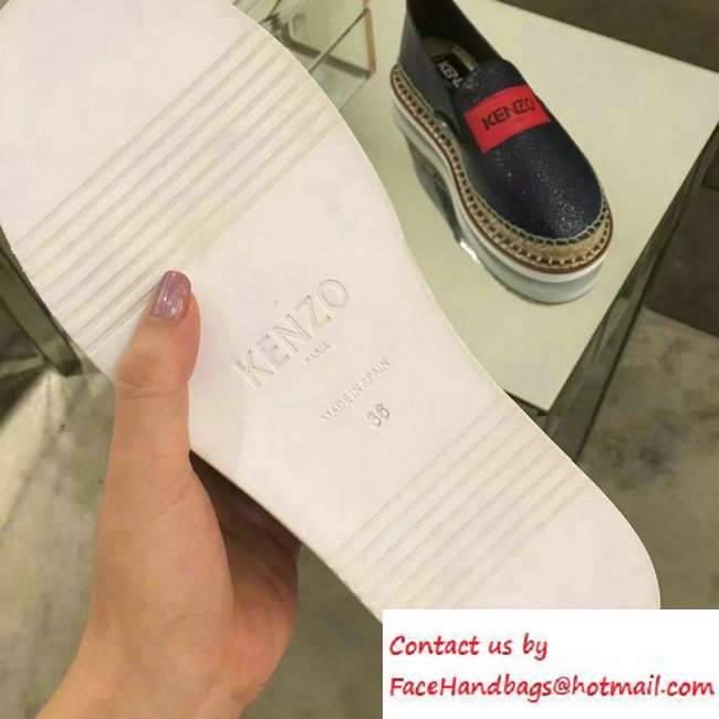 KENZO Logo Printed Espadrille Blue 2016