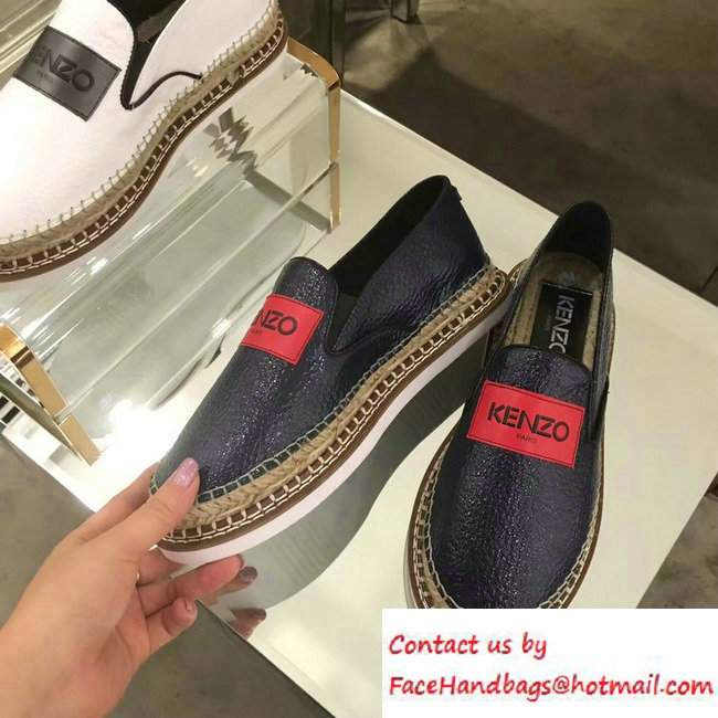 KENZO Logo Printed Espadrille Blue 2016