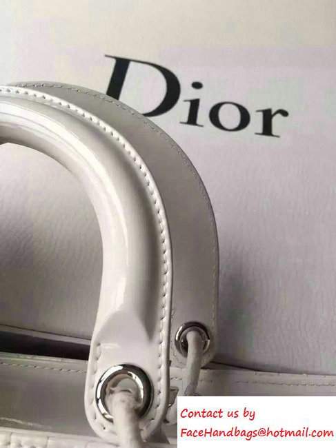 Lady Dior Large Bag in Patent Leather White