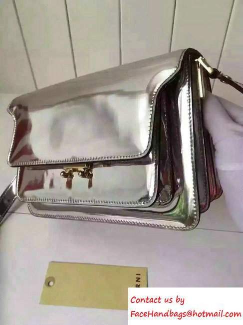 Marni Box Leather Trunk Bag Silver 2016