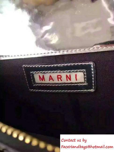 Marni Box Leather Trunk Bag Silver 2016