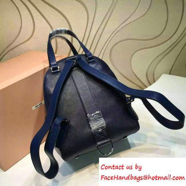 Miu Miu Backpack Bag 5BZ002 Dark Blue/Royal Blue 2016