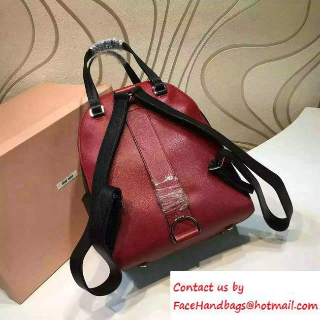 Miu Miu Backpack Bag 5BZ002 Dark Red/Black 2016