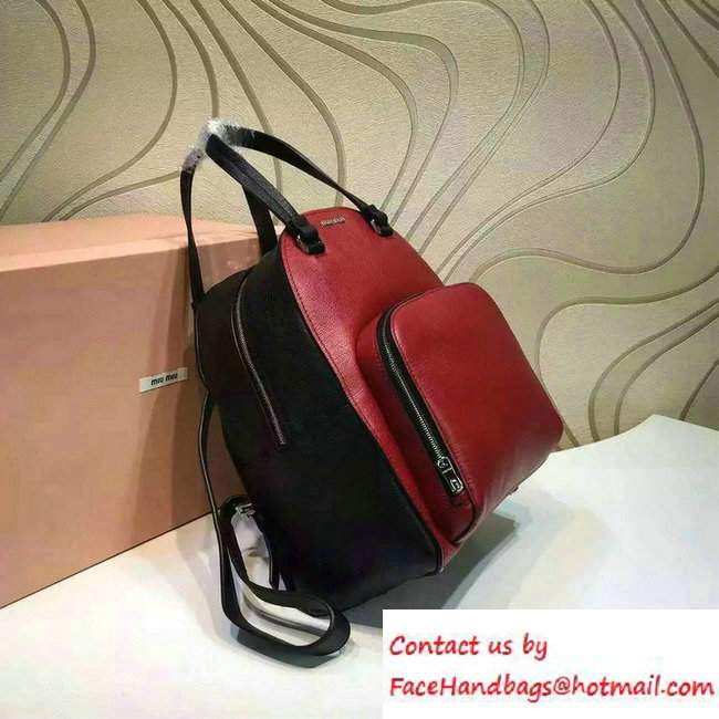 Miu Miu Backpack Bag 5BZ002 Dark Red/Black 2016