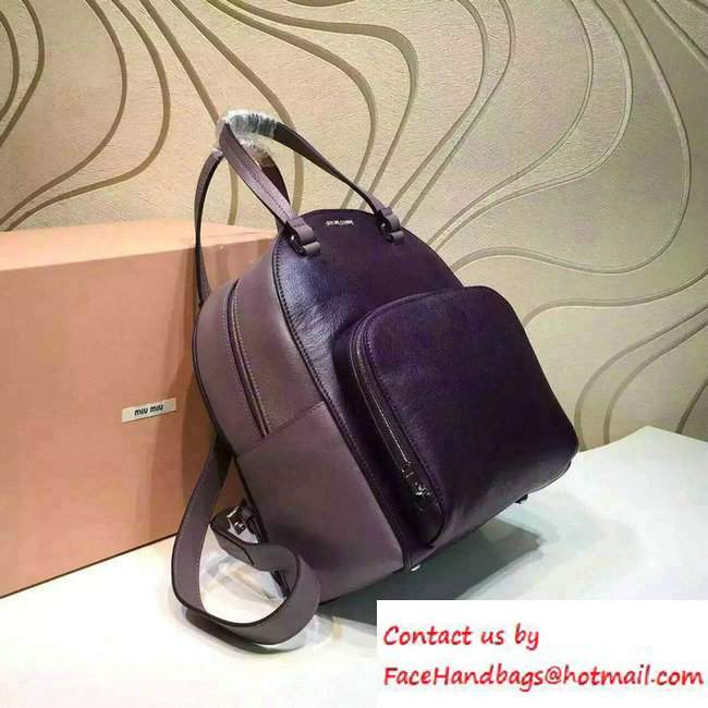 Miu Miu Backpack Bag 5BZ002 Purple/Lavender 2016