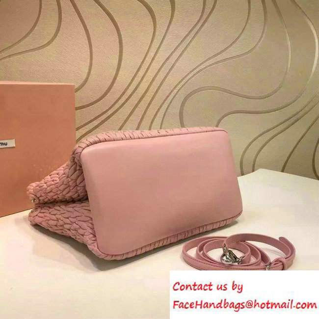 Miu Miu Crystal Matelasse Leather Tote Bag 5BA038 Pink 2016