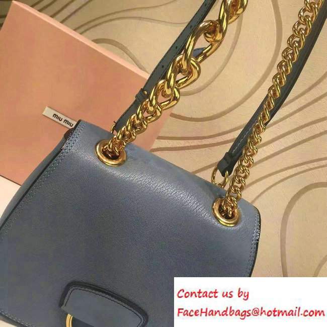 Miu Miu Madras Shoulder Large Bag 5BD020 Baby Blue 2016