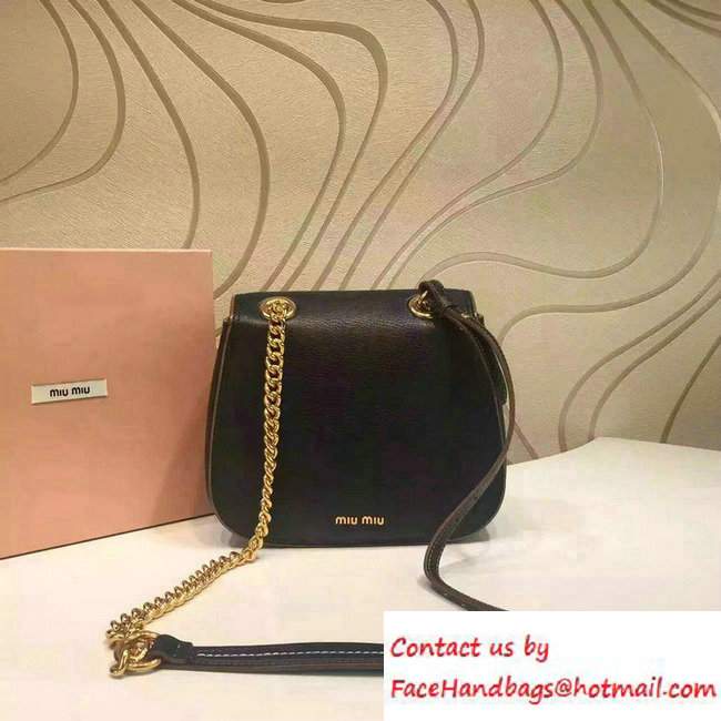 Miu Miu Madras Shoulder Large Bag 5BD020 Black 2016