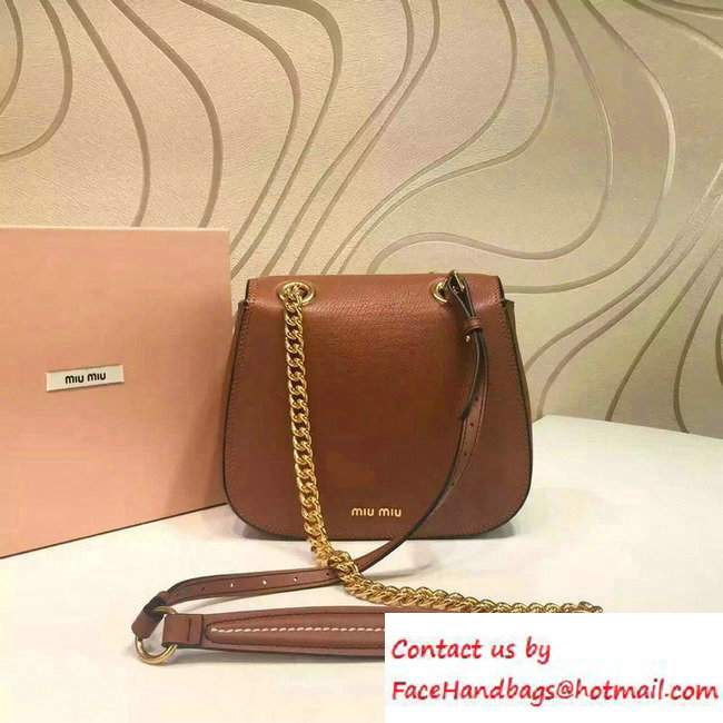 Miu Miu Madras Shoulder Large Bag 5BD020 Brown 2016