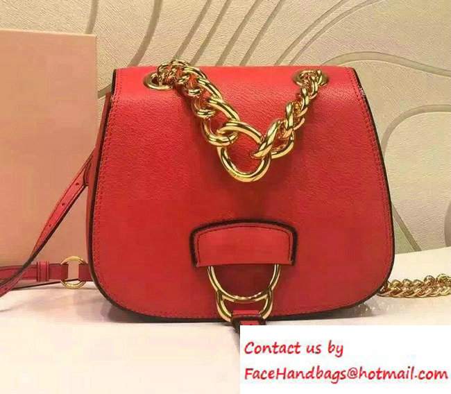 Miu Miu Madras Shoulder Large Bag 5BD020 Red 2016