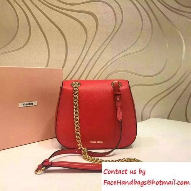 Miu Miu Madras Shoulder Large Bag 5BD020 Red 2016