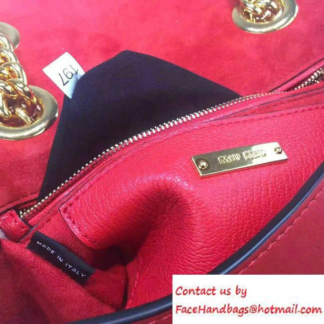 Miu Miu Madras Shoulder Large Bag 5BD020 Red 2016