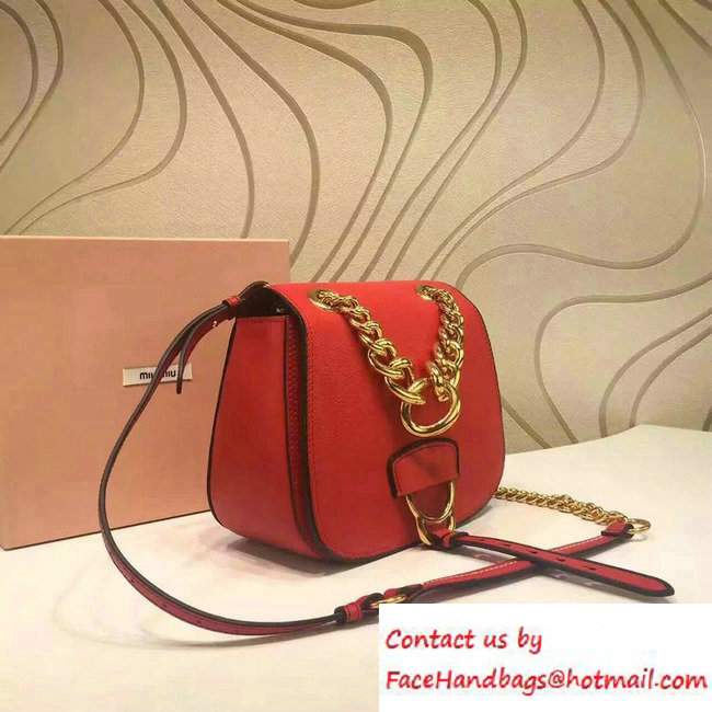 Miu Miu Madras Shoulder Large Bag 5BD020 Red 2016