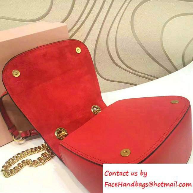 Miu Miu Madras Shoulder Large Bag 5BD020 Red 2016