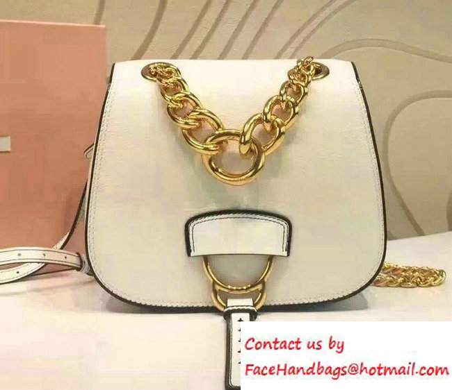 Miu Miu Madras Shoulder Large Bag 5BD020 White 2016 - Click Image to Close