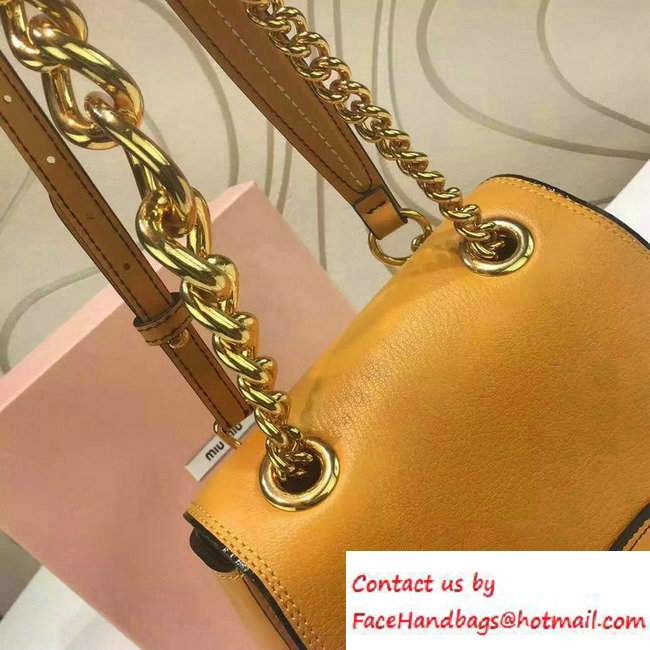 Miu Miu Madras Shoulder Large Bag 5BD020 Yellow 2016