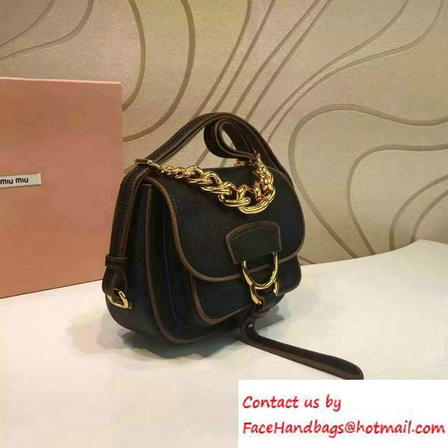 Miu Miu Madras Shoulder Small Bag 5BD019 Black 2016