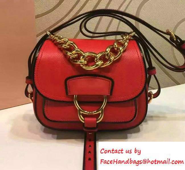 Miu Miu Madras Shoulder Small Bag 5BD019 Red 2016 - Click Image to Close