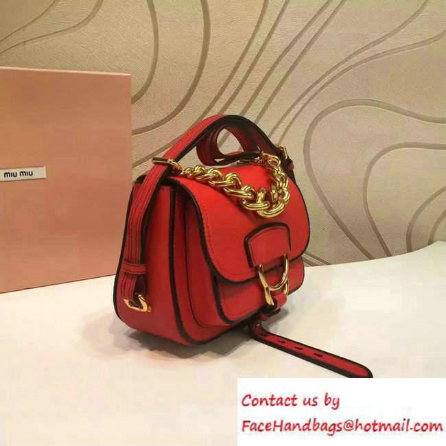 Miu Miu Madras Shoulder Small Bag 5BD019 Red 2016