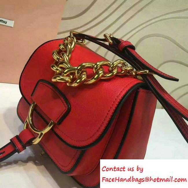 Miu Miu Madras Shoulder Small Bag 5BD019 Red 2016