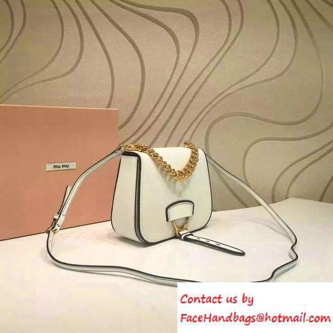 Miu Miu Madras Shoulder Small Bag 5BD033 White 2016