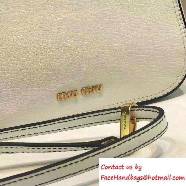 Miu Miu Madras Shoulder Small Bag 5BD033 White 2016