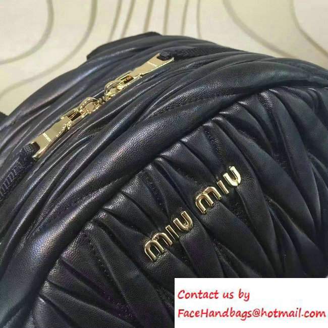 Miu Miu Matelasse Backpack Bag 5BZ005 Black 2016