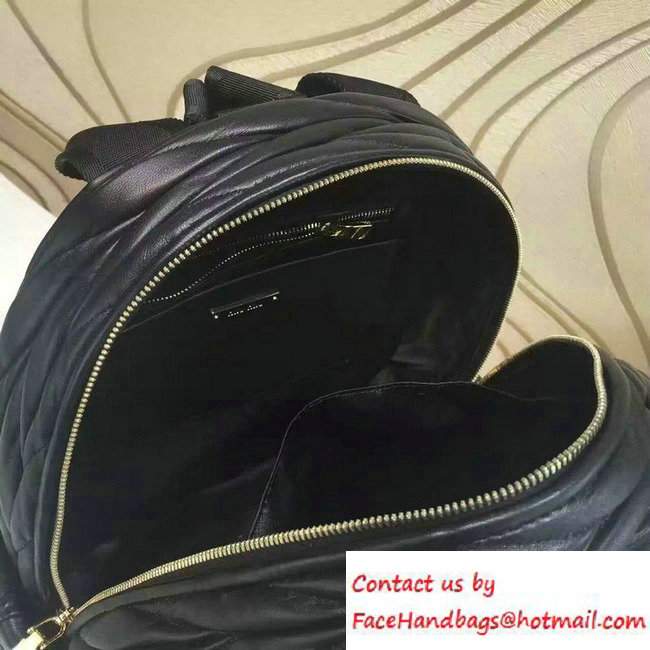 Miu Miu Matelasse Backpack Bag 5BZ005 Black 2016